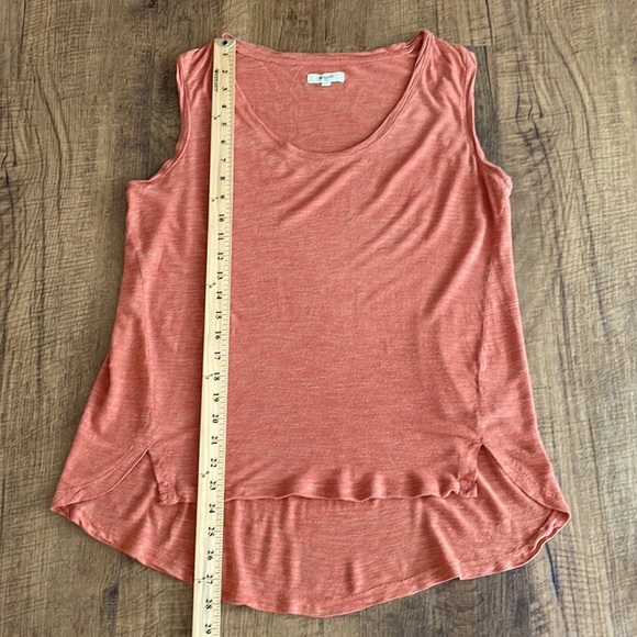 Madewell high low tank too scoop neck size Large 100% Viscose heather orange - Picture 6 of 8